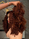 Dorsanee 250 300 Density Copper Auburn Brown Deep Curly Bob 13x4 Lace Front Human Hair Wig