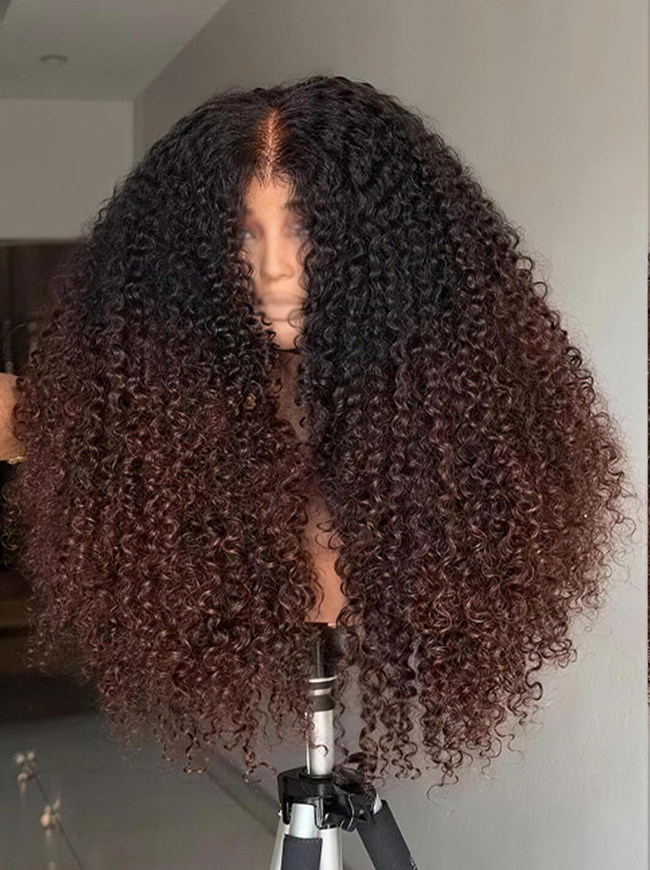 Dorsanee 250 300 Density Fluffy Kinky Curly Coils 13x4 Lace Front Human Hair Wig