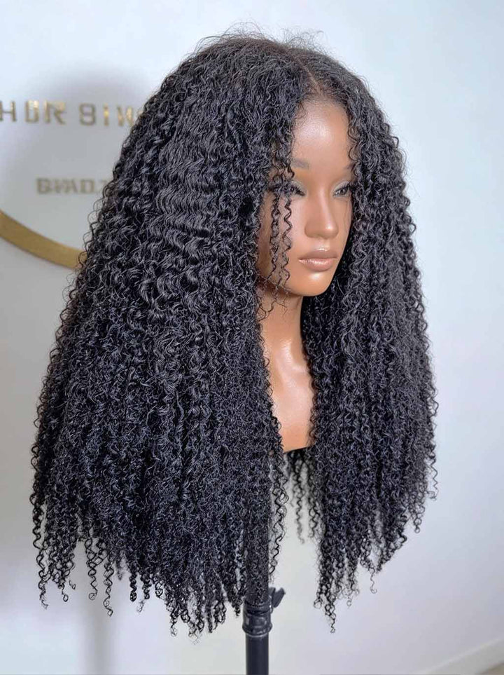 Dorsanee 250 300 Density Fluffy Kinky Curly Coils 13x4 Lace Front Human Hair Wig