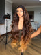 Dorsanee 250 300 Density Ombre Chocolate Brown Honey Blonde 13x4 Lace Front Human Hair Wigs