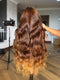 Dorsanee 250 300 Density Ombre Chocolate Brown Honey Blonde 13x4 Lace Front Human Hair Wigs