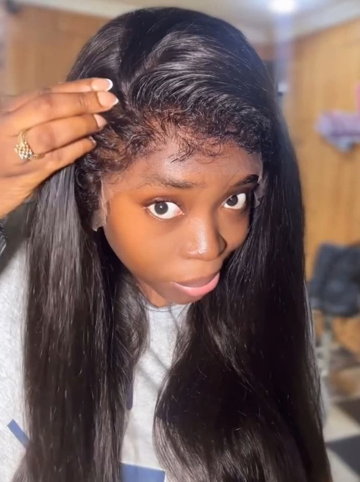 Dorsanee 250 300 Density Seamless Melt Wispy 4C Hair Edges Bone Straight 13x4 Lace Front Human Hair Wigs