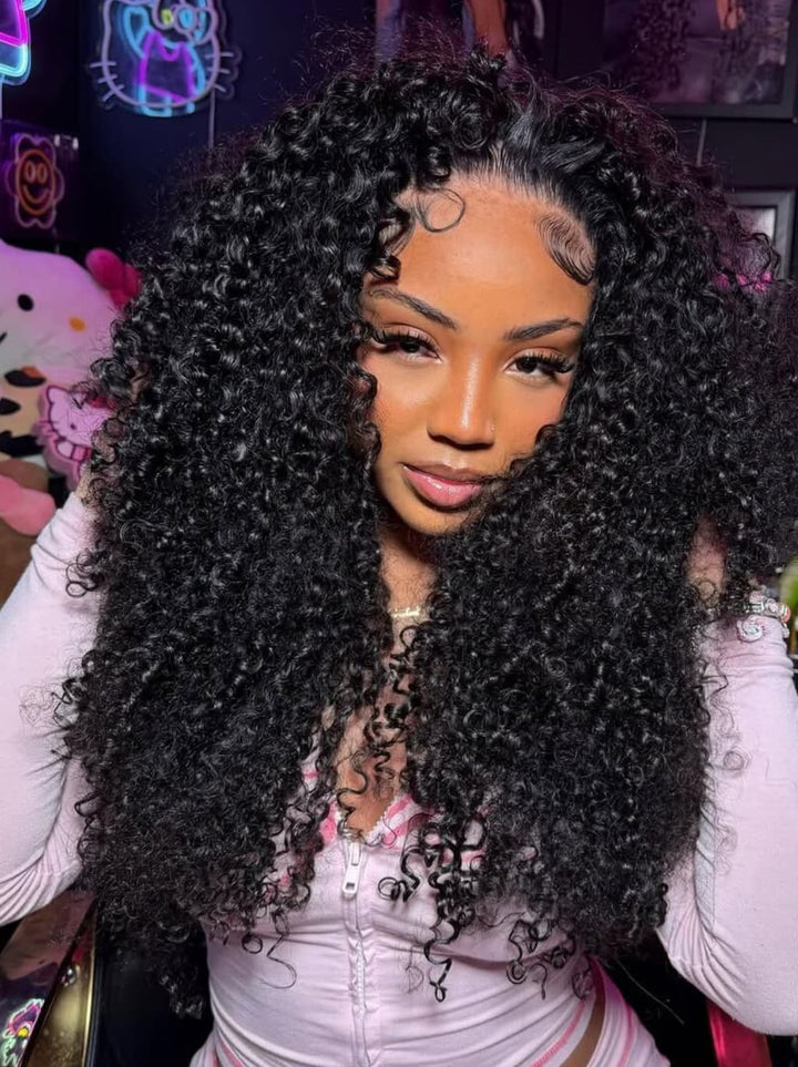 Dorsanee 250 300 Density Tight Kinky Curly 13x4 Lace Front Virgin Human Hair Wig