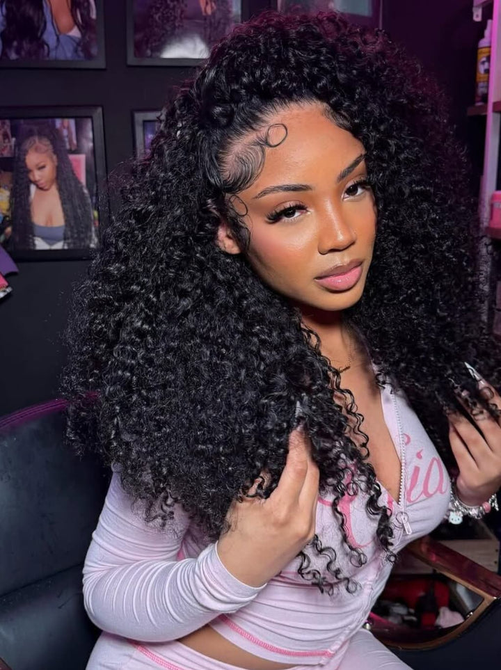 Dorsanee 250 300 Density Tight Kinky Curly 13x4 Lace Front Virgin Human Hair Wig