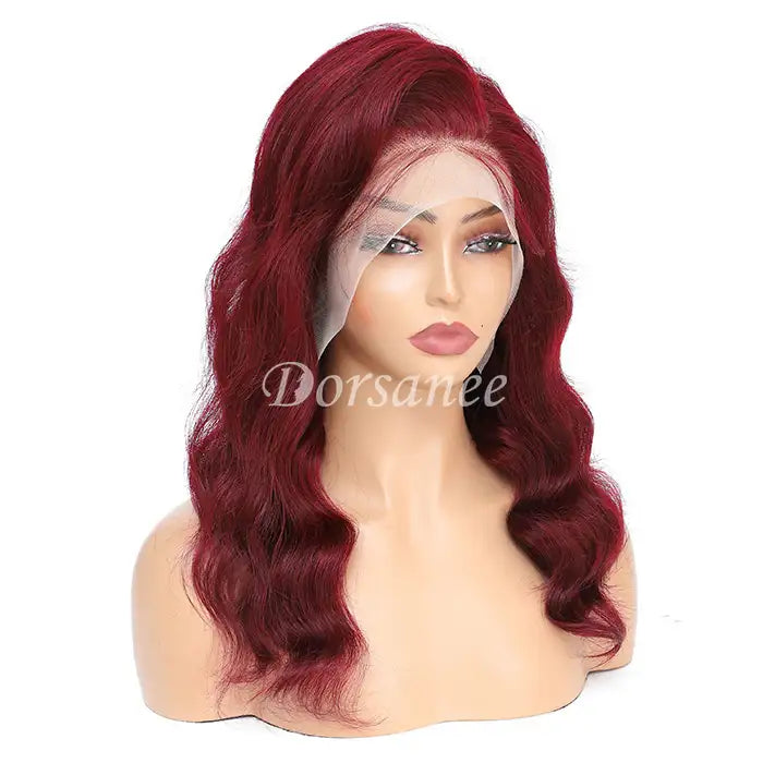 Dorsanee Hair 99J Body Wave 13x4 Undetectable Lace Front Wig Colored Human Hair Wigs For Women
