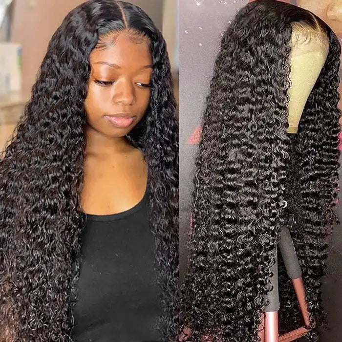 Dorsanee Hair Deep Wave 4x4 Transparent HD Lace Closure Wig 100% Human Hair Wig for black woman