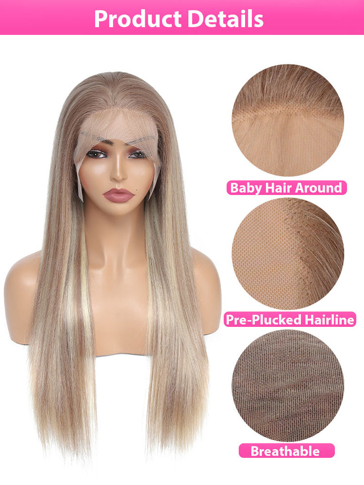 Dorsanee 13x4 Hottest Long #P18/613 Blonde Highlight Straight Human Hair Wigs