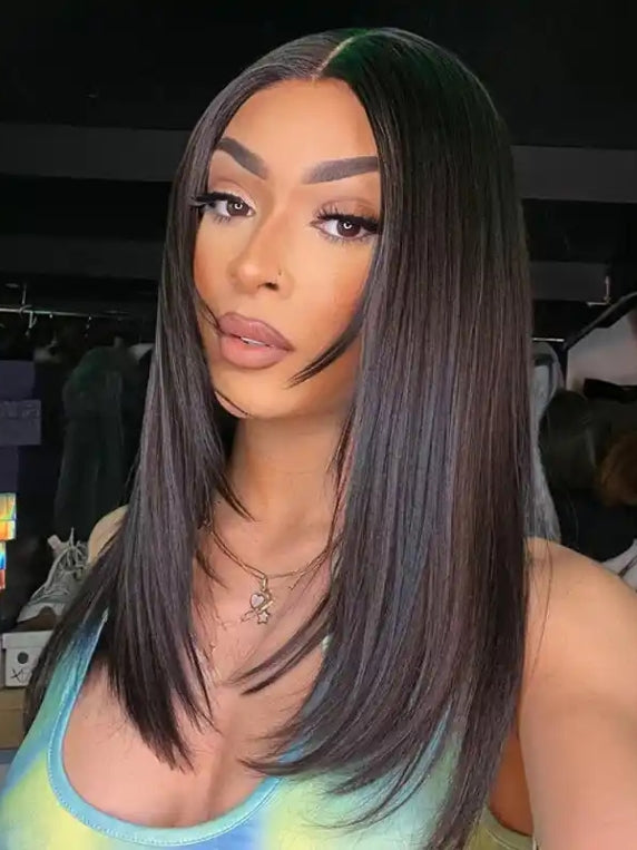 Dorsanee 5x5 Transparent Lace Closure Butterfly Haircut Straight Layered Wig