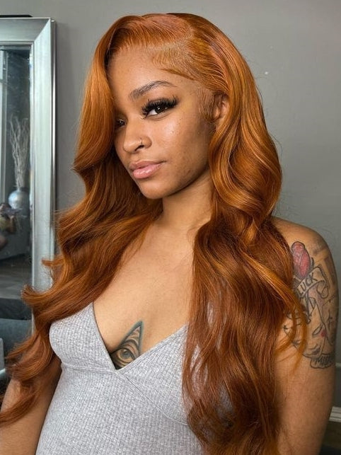 Dorsanee Ginger Blonde Colored 13x4 5x5 HD Lace Front Closure Human Hair Wigs Body Wave Frontal Wigs