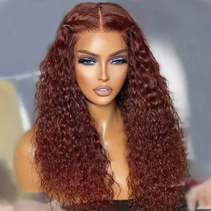 Dorsanee hair water wave reddish brown 13X4/5x5 HD lace with baby hair wigs