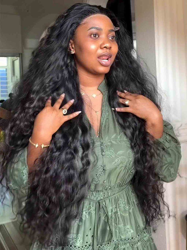 Dorsanee 300 400 Density Water Wave 13x4 Lace Front Virgin Human Hair Wig