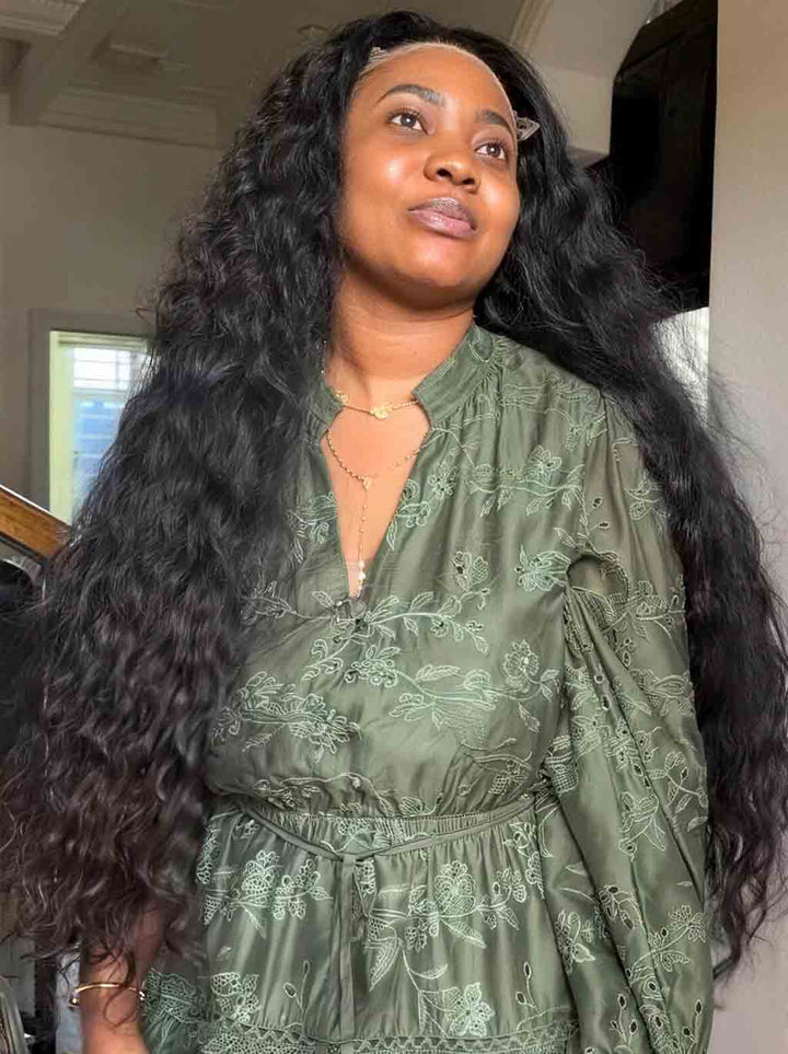 Dorsanee 300 400 Density Water Wave 13x4 Lace Front Virgin Human Hair Wig