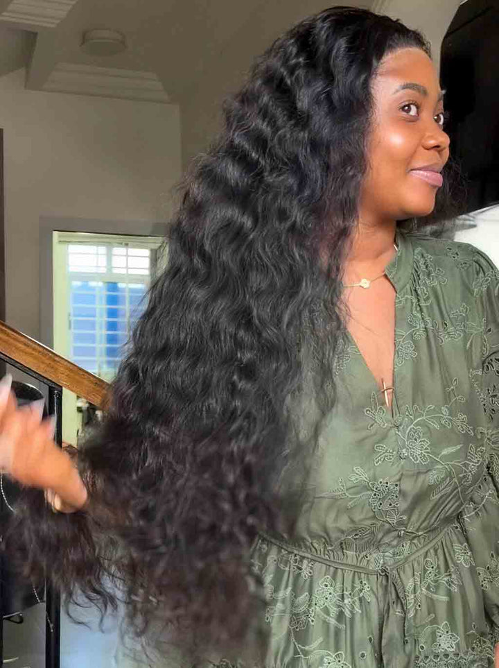 Dorsanee 300 400 Density Water Wave 13x4 Lace Front Virgin Human Hair Wig