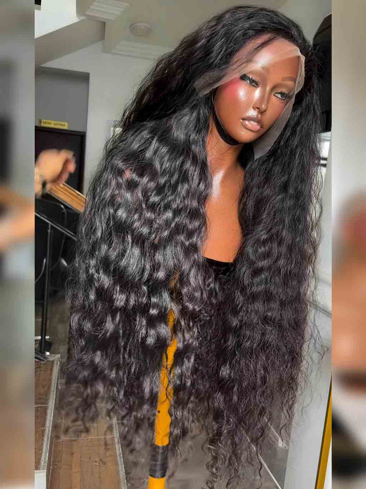Dorsanee 300 400 Density Water Wave 13x4 Lace Front Virgin Human Hair Wig