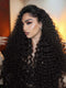 Dorsanee 300 Density Dark Auburn Brown Deep Curly 13x4 Lace Front Human Hair Wig