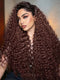 Dorsanee 300 Density Dark Auburn Brown Deep Curly 13x4 Lace Front Human Hair Wig