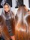 Dorsanee 30 32 34 36 38 40 42 inch Red Brown Blonde Highlights 13x4 Lace Front Human Hair Wigs