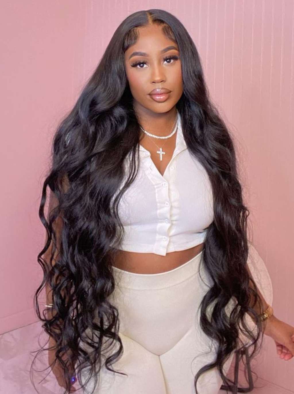 Dorsanee 42 40 38 36 34 32 30 inch 13x4 Lace Front Body Wave Human Hair Wig