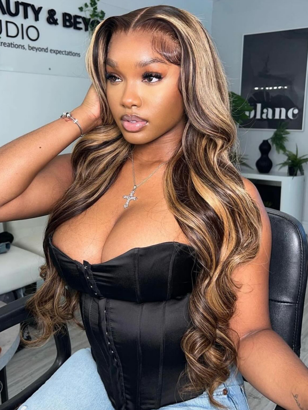 Highlight Human Hair Lace Front Wig Body Wave Ombre Lace Front Wigs