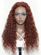 #33 Reddish Brown Water Wave Lace Front Wig Dark Auburn Colored Human Hair Wig