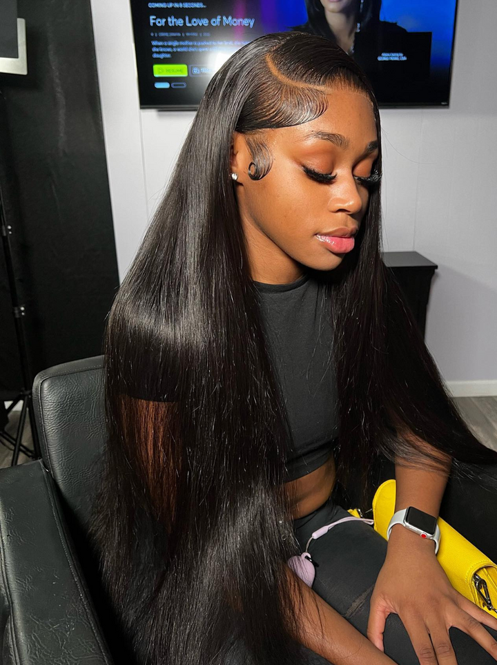 Dorsanee 42 40 38 36 34 32 30 inch Bone Straight 13x4 Lace Front Virgin Human Hair Wig