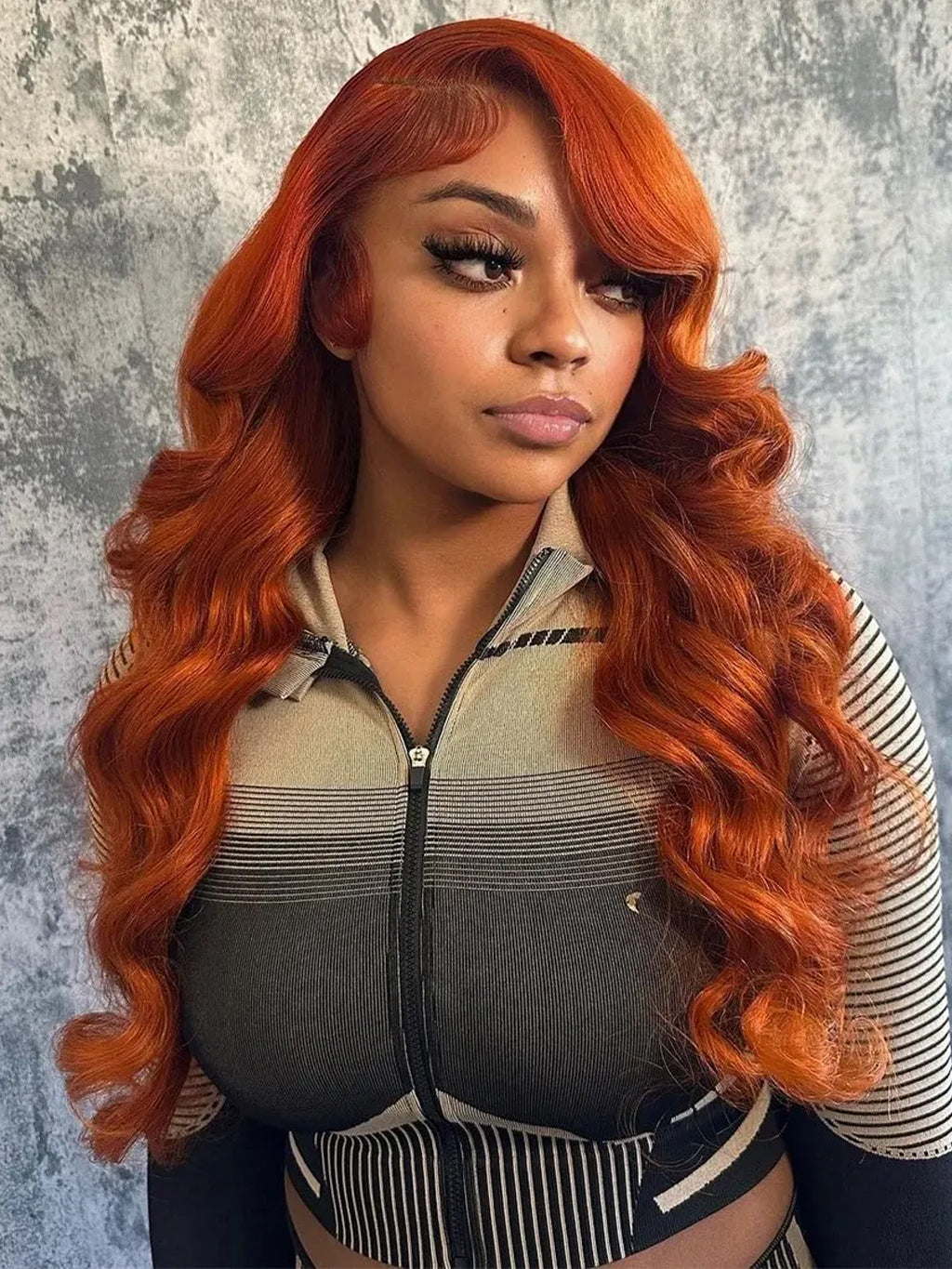 #350_Copper_Color_Body_Wave_13x4_Transparent_Lace_Frontal_Wig_Pre_Plucked_Hairline