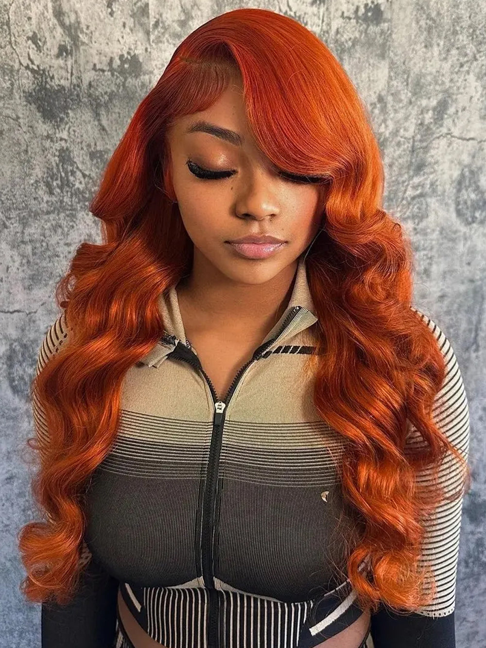 #350_Ginger_Body_wave_Lace_Frontal_Human_Hair_Wigs_For_Women