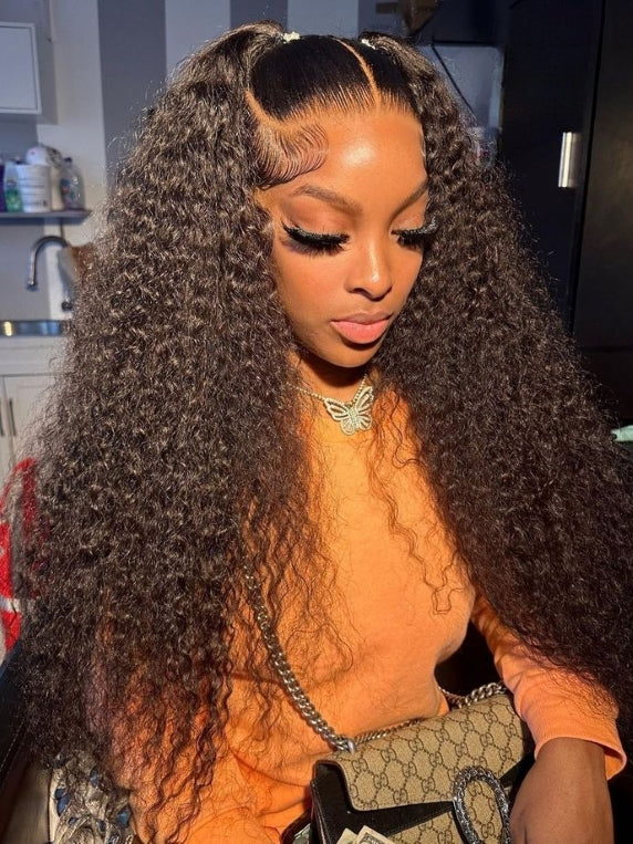 Dorsanee Hair 360 Lace Front Jerry Curly Hair Wigs Pre Plucked With Baby Hair Natural Black Color Wigs For Blcak Women Human Hair Wigs