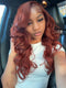 Dorsanee #33 Reddish Brown Auburn Color  13x4 Lace Front 180% Density Body Wave Human Hair Wigs