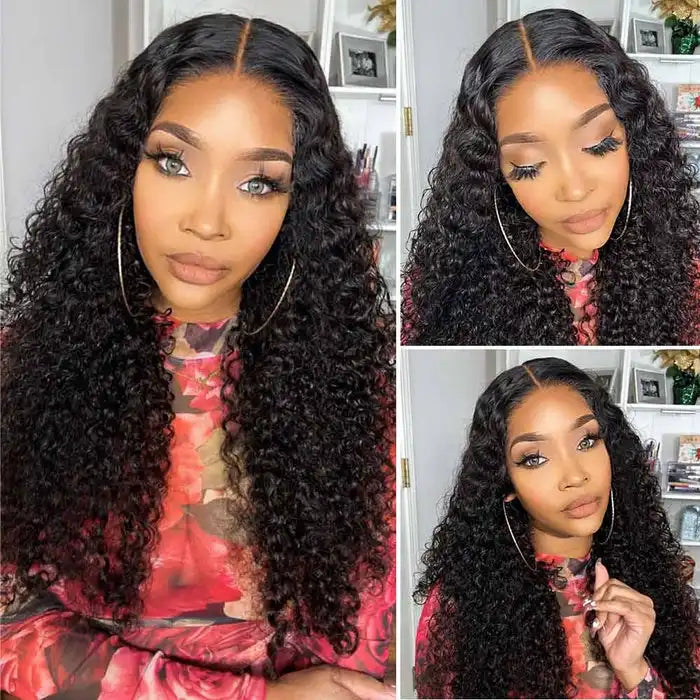 Dorsanee Hair Jerry Curly Wigs 4x4 HD Lace Closure Wigs 180% Density Pre Plucked Hairline Human Hair Wig for woman