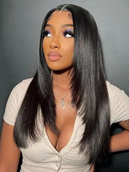 Dorsanee Layered Straight 13X4 Full Frontal Closure SKINLIKE Real HD Lace Wig