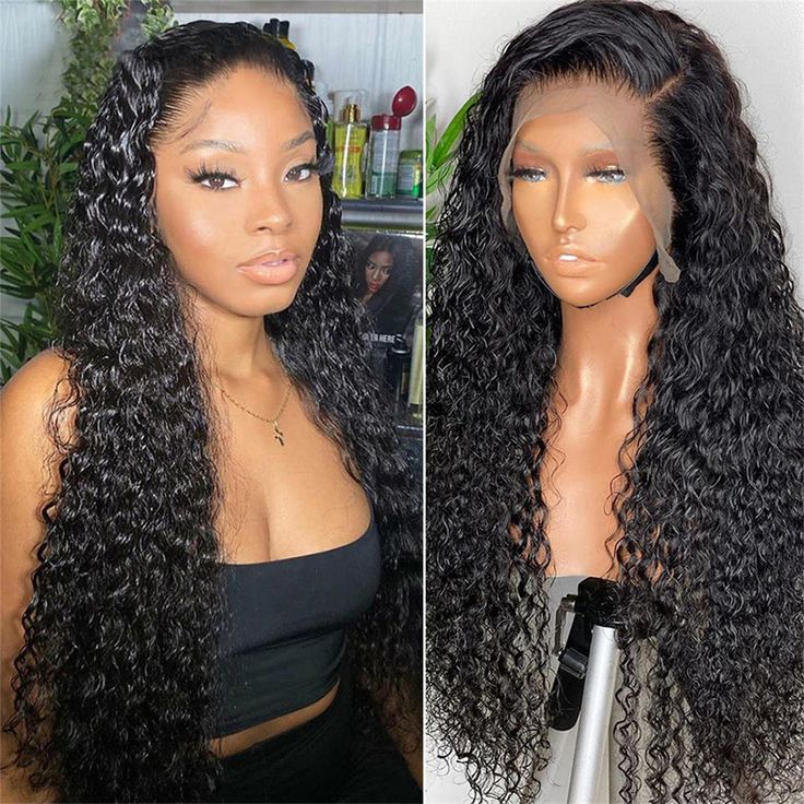 Two Wigs = $349 | 24" #99J Burgundy Body Wave 13x4 Lace Front Wig + 22" Natural Black Water Wave 360 Lace Wig