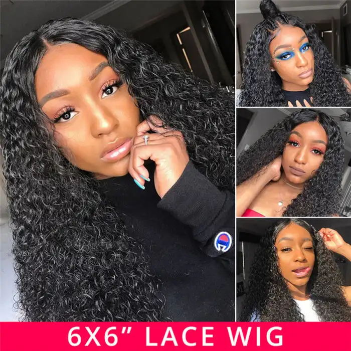 Dorsanee Hair Curly 6x6 HD Lace Closure  Curly Human Hair Wigs for woman