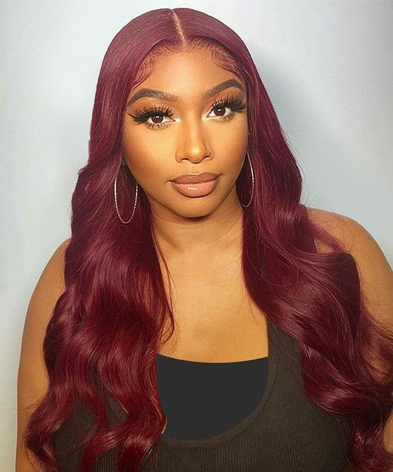 Dorsanee 99j Colored 13x4 5x5 HD Lace Frontal Closure Body Wave Wigs Human Hair Wigs