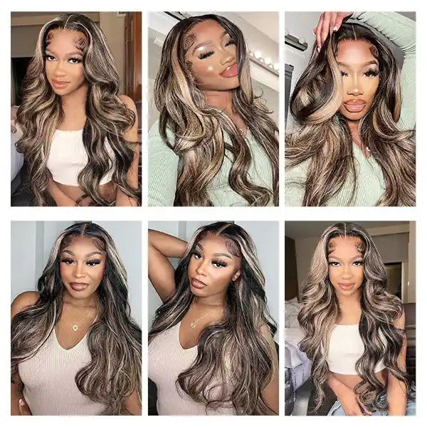 Dorsanee hair body wave 5x5/13x4 #1B/27 blonde highllight HD lace front wigs