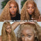 Dorsanee Hair #27 Honey Blonde Jerry Curly 5x5 Closure Wigs Human Hair Lace Front Wigs