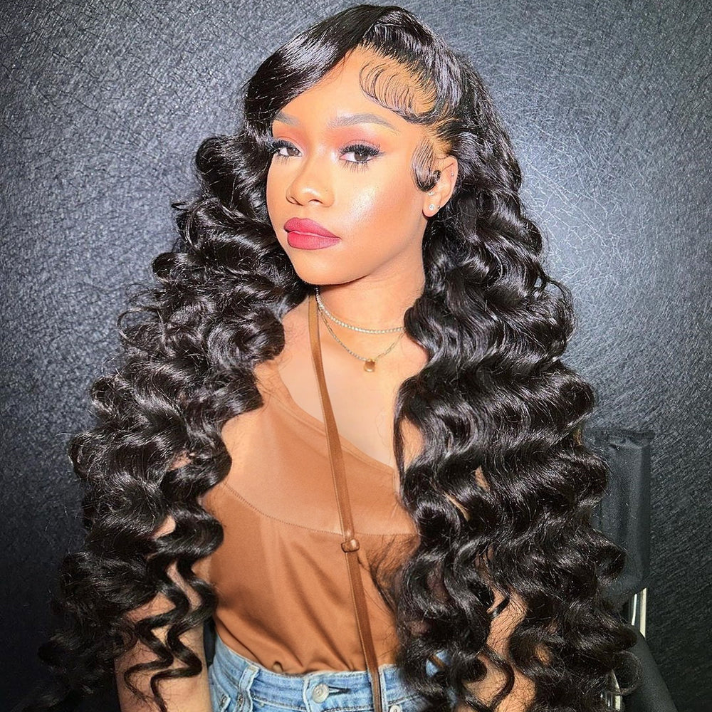 Loose Wave 13x4 Double Drawn HD Lace Frontal Human Hair Wigs - Dorsanee Hair