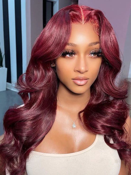 Dorsanee 99j Colored 13x4 5x5 HD Lace Frontal Closure Body Wave Wigs Human Hair Wigs