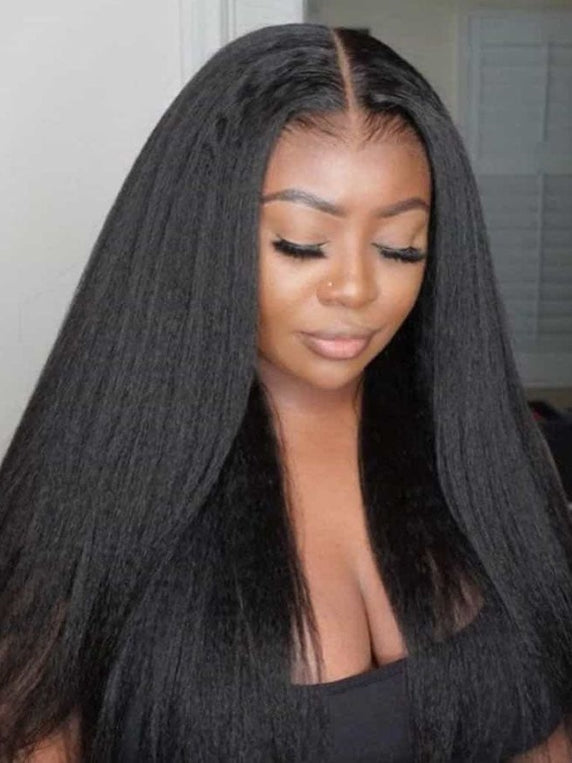 Dorsanee Kinky Straight 4x4 HD Lace Closure Wig Remy Human Hair Wig Affordable Natural Look And Light Wigs