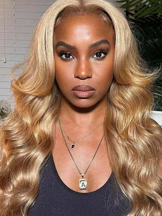 Dorsanee Honey Blonde Colored 13x4 5x5 HD Lace Front Closure Human Hair Wigs Body Wave Frontal