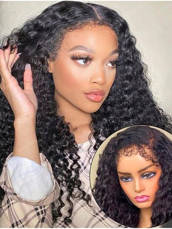 Dorsanee 4C Kinky Edge Wig Realistic Hairline Jerry Curly 13x4 Lace Front Wig