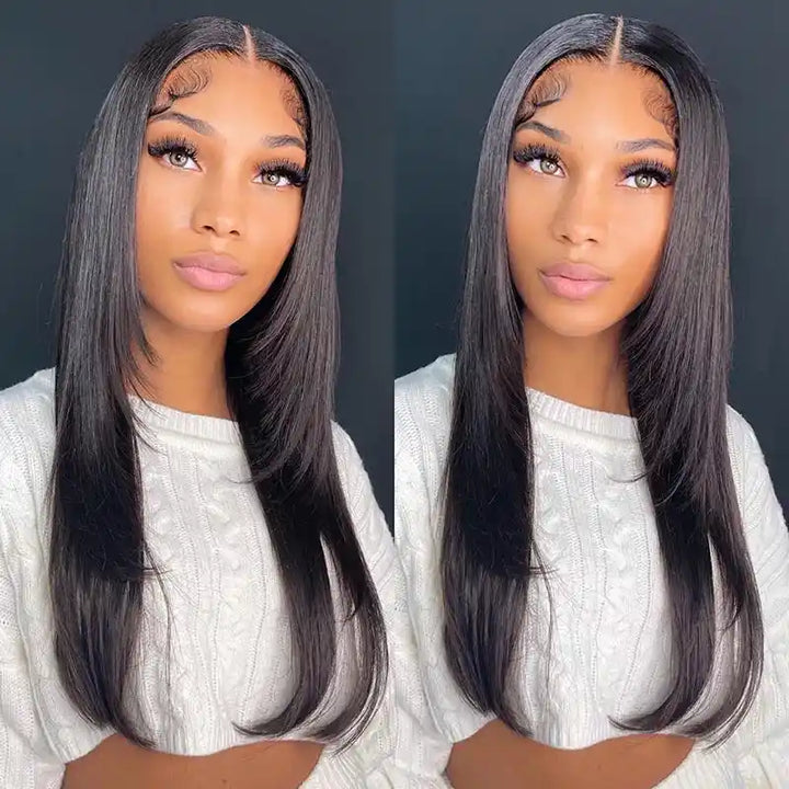 Dorsanee Hair Layered Straight 13X4 Full Frontal Closure SKINLIKE Real HD Lace Wig for woman