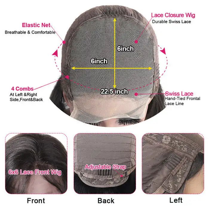 Dorsanee Hair Body Wave Human Hair Wigs 6x6 Lace Closure Wig HD Transparent Lace Wigs Human Hair Wig