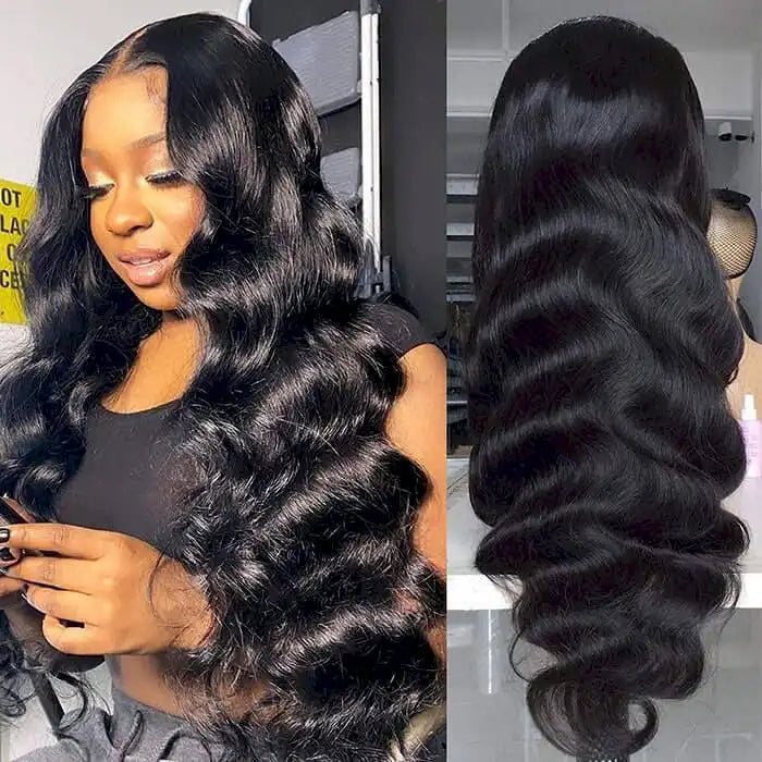 Dorsanee Hair Body Wave 4x4 Lace Closure Natural Black Color Wigs For Women Black Human Hair Wigs