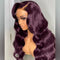 Dorsanee Hair Dark Purple Pure Colored Body Wave 13x4 Lace Frontal Wig Human Hair Wigs