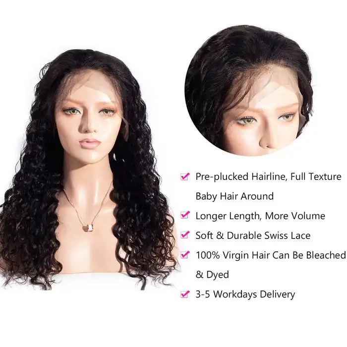 Dorsanee Hair Water Wave 6×6 Pre Plucked Wet and Wavy Lace Closure Wigs for Full Head Human Hair Wig