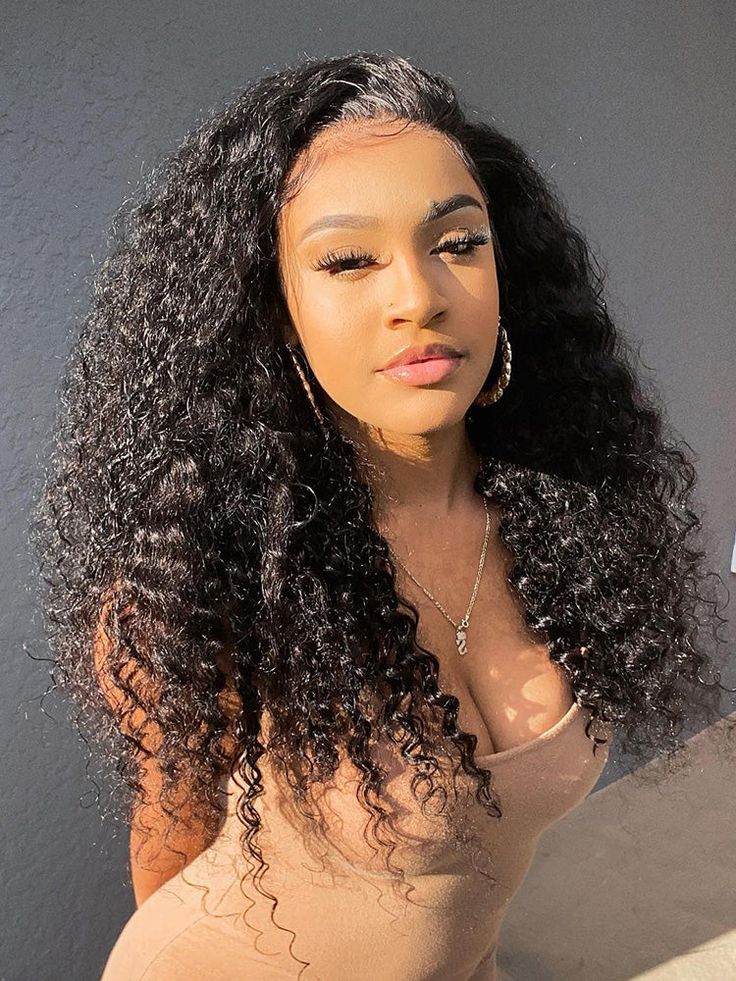 13x4 HD Lace Frontal Curly Wigs Pre Plucked Brazilian Curly Human Hair Wigs With Baby Hair