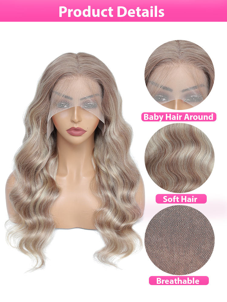 Stylist Custom #P18/613 Blonde Hair with Lowlights Lace Front Wigs Human Hair