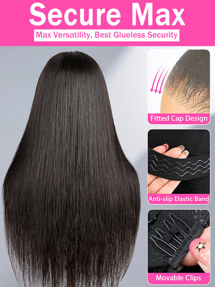 Upgraded 6X4 Pre-cut Lace Straight  Glueless Wear Go Human Hair Wigs