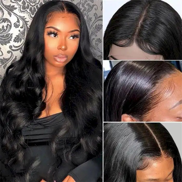 Dorsanee Hair Body Wave 4x4 Lace Closure Natural Black Color Wigs For Women Black Human Hair Wigs